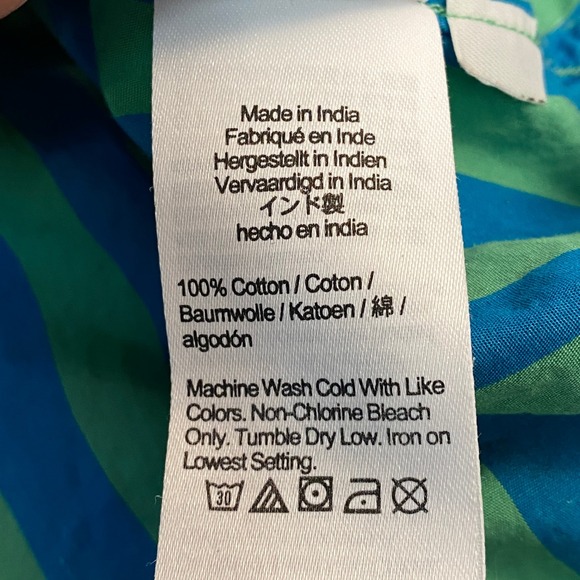 J.Crew Cotton Poplin Shirt Womens 4 Blue Green Striped Button Up Classic Fit - Picture 4 of 9